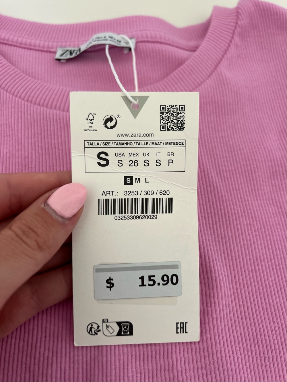 ZARA Pink Ribbed Tank Top with Ruffle Sleeves - Picture 3 of 3
